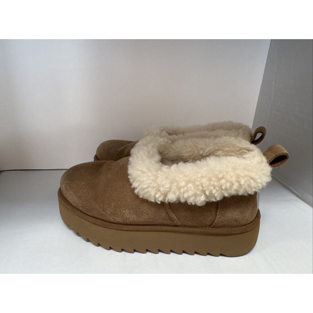 UGG Size 5 US Ultra Mini Platform  Suede Boots for Women - Chestnut EUC